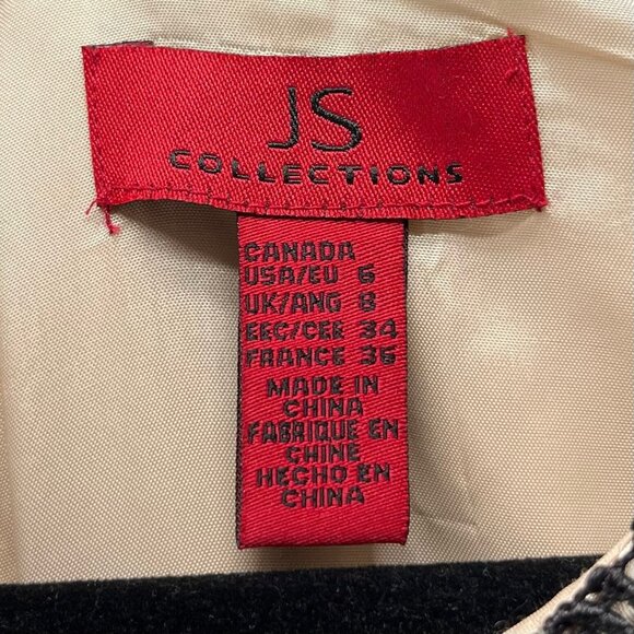 JS Collections Dress Size 6 Sheath Lace Overlay Knee Length Sleeveless Black - Picture 9 of 12